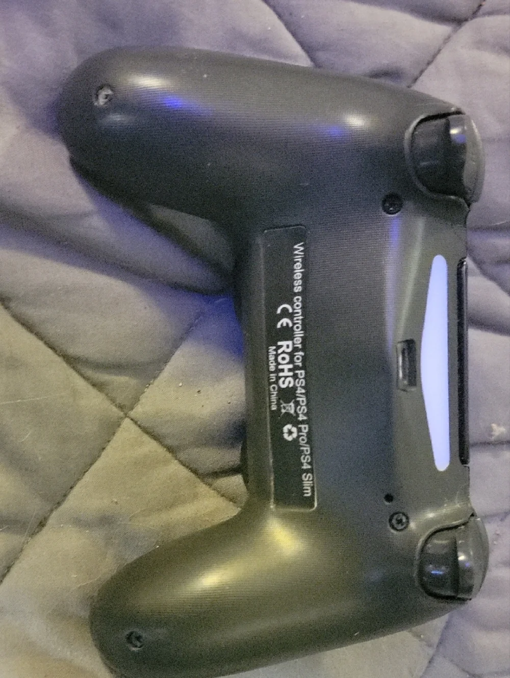 Sony Black Controller with Rainbow Silicone Thumb Caps